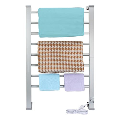 Towel Warmer with Timer,Towel Racks for Bathroom,8 Bar Heated Towel Rack for Clothes Drying,Portable Free Standing Heater,Auto Cut Off Home Electric Heat Dryer,Wall Mount Thermostat Shelf