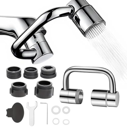 U Shape Faucet Extender - 360° Rotatable Universal Faucet Aerator, 2 Water Modes, Suitable for Bathroom Sink & Kitchen Sink, Easy Install