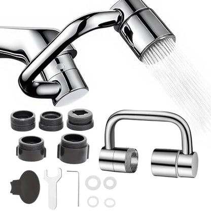 U Shape Faucet Extender - 360° Rotatable Universal Faucet Aerator, 2 Water Modes, Suitable for Bathroom Sink & Kitchen Sink, Easy Install