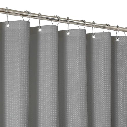 2-in-1 Waterproof Fabric Shower Curtain - No Separate Liner Needed, Hotel-Style Waffle Weave, Effortless Cleaning & Washable Bathroom Shower Curtain Set,72Wx78H,Grey - color: Grey, size: 72"W x 78"L (Pack of 1)