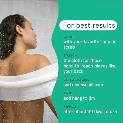 Cleanlogic Body Exfoliating Cloth, Stretchy Organic Sustainable Cotton Exfoliator Bath and Shower Washcloths, Reusable Daily Skincare Tool, 3 Count - size: 3 Count (Pack of 1), style: Sustainable - Stretch Cloth
