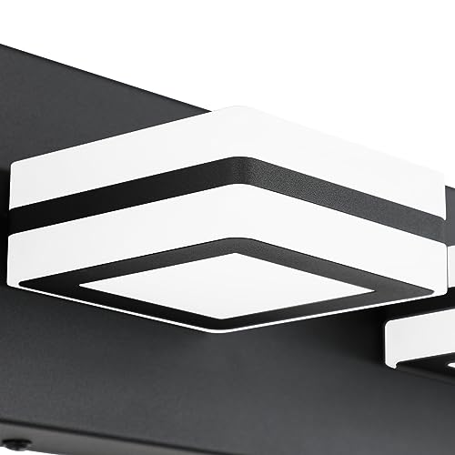 Ralbay 46inch Vanity Light Modern 7 Lights Black Bathroom Vanity Lighting Fixtures Over Long Mirror Acrylic Up and Down Matte Black Bathroom Wall Mounted Lights - color: Black, size: 7 Light