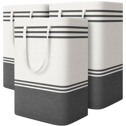 3 Pack Large Laundry Baskets, Laundry Hampers, Freestanding Waterproof Collapsible Clothes Bag with Extended & Reinforced Handles - Clothes Basket for Dorm, Bathroom, Home (75L) - size: 3 x 75L