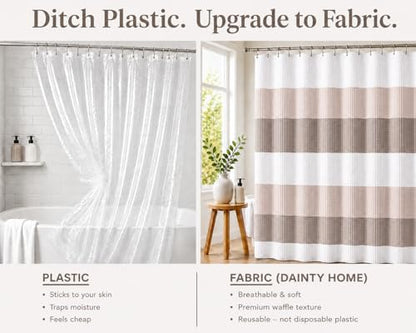 Dainty Home Waffle Weave Waterproof Shower Curtains for Bathroom Clearance, Natural Taupe 70" x 72", Clearance Shower Curtains, Bath Curtains, Shower Curtain Waterproof Fabric - color: Natural Taupe