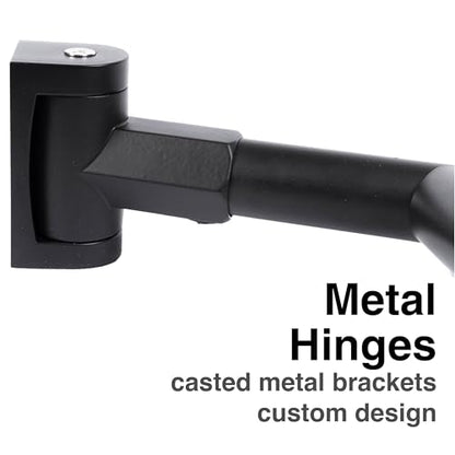 JS Jackson Supplies Double Curved Shower Rod, Metal Construction, Adjustable Between 44 to 70 Inches, Aluminum Rods and Zinc Mounting Hardware, Quality Modern Bathware, Black Finish - color: Black