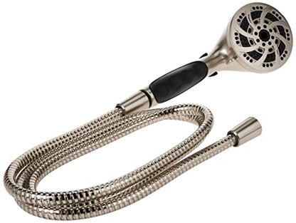 ETL Oxygenics 92489 Fury RV Handheld Shower - Brushed Nickel, 72 inch Hose length | 5 spray settings, flow control lever adjusts pressure, rubber finger grips prevent slipping