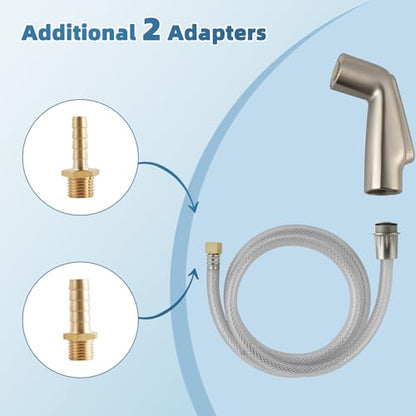Universal Kitchen Sink Spray Attachment/Hose/Holder Set, Brushed Nickel | NSF/ANSI/CAN 372 Certified, Compatible with Moen/Delta Faucet, Kitchen Side Sprayer, Kitchen Sink Faucet Sprayer Replacement - color: Brushed Nickel, style: Sprayer Head/Hose/Holder