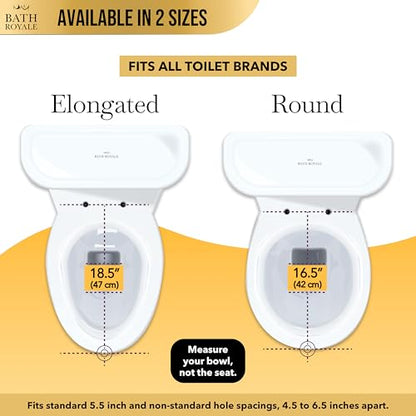 Bath Royale Heavy Duty & Soft Close Toilet Seat Elongated BR237-00 Scratch Resistant, Fits All Toilet Brands, MasterSuite Series - size: Elongated