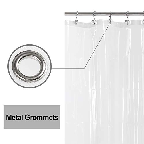 Barossa Design RV Shower Curtain Liner with 3 Magnets, Clear, 47x64 | 8G Thick PEVA, Waterproof, 47 x 64 Inch Camper Shower Curtain for Travel Trailers, Camping Stall, PVC Free, 8 Metal Grommets - color: 1a. Clear, size: 47"W x 64"L (Pack of 1)