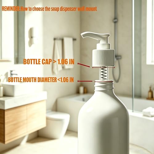 BiJun Soap Dispenser Wall Mount,1.06in Shampoo Conditioner Dispenser | Soap Dispenser Holder Refillable Shower Shampoo Conditioner Dispenser Set of 2 Black Space-Saving for Kitchen Bathroom ﻿ - color: Black