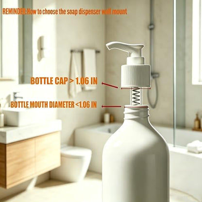 BiJun Soap Dispenser Wall Mount,1.06in Shampoo Conditioner Dispenser | Soap Dispenser Holder Refillable Shower Shampoo Conditioner Dispenser Set of 2 Black Space-Saving for Kitchen Bathroom ﻿ - color: Black