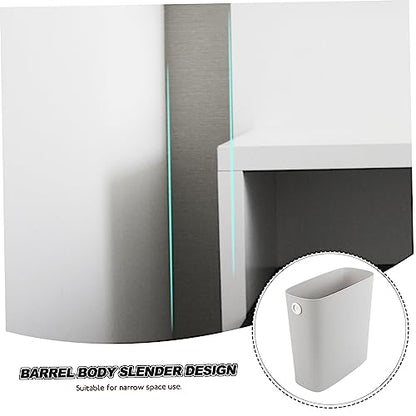 Narrow Plastic Garbage Can for Bathroom Bedroom Kitchen Office Space Saving Multi Function Trash Bin with Modern Design for Compact Areas