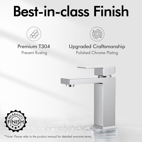 KES Chrome Bathroom Sink Faucet Single Hole Bathroom Faucets Single Handle for Modern Washroom Vanity RV Farmhouse Sink cUPC Certified Lead-Free, L3120ALFF12-CH - color: Chrome, style: NO Drain - Short Faucet