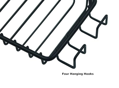 2 Pack Soap Dish for Shower Wall, Stainless Steel Soap Holder with 4 Hocks for Bathroom (Black) - color: Black
