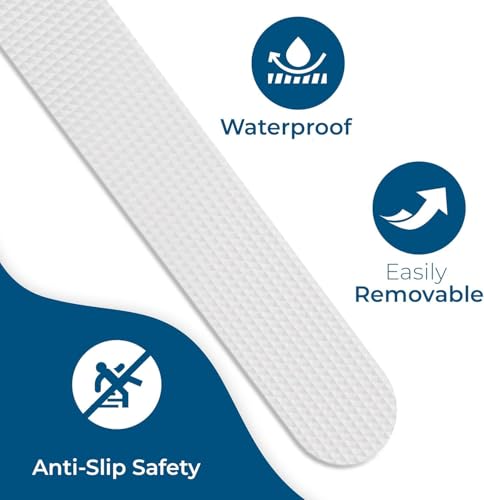 Anti-Slip Shower Stickers (24 PCS), Safe And Non-Slip Bathtub Strips, Not Easy To Move When Stepped On, Transparent And Beautiful, Easy To Install, Suitable For Bathtubs, Showers And Kitchens - size: 7.87IN