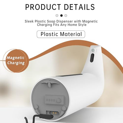 Automatic Liquid Soap Dispenser, 4-Level,Rechargeable | Plastic,13.5oz/400ml White Touchless Electric Hand & Dish Countertop Soap Dispensers with Sensor for Bathroom,Kitchen Sink - color: White, style: Rechargeable