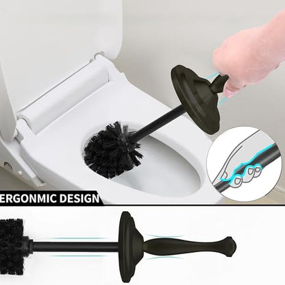 Matte BlackToilet Bowl Brush with Holder, Durable Bathroom Cleaning Tool, Modern Design for Easy Toilet Maintenance, Bathroom Cleaner Brush for Efficient Cleaning and Hygiene - color: Matte Black 2