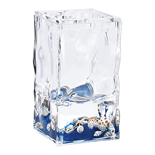 5 Piece Acrylic Liquid 3D Floating Motion Bathroom Vanity Accessory Set Shell - size: 5-piece, style: Shell