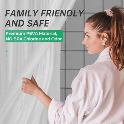 AmazerBath 78 Inch Shower Curtain Liner Frosted, 8G Shower Liner Heavy Duty, Premium PEVA Weighted Shower Curtains for Bathroom with 3 Big Stones and Grommets, 72x78 Inches - color: Frosted, size: 72"W x 78"L (Pack of 1)