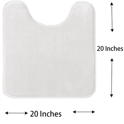 Madeals Toilet Mat and lid Cover Set with Toilet Tank Cover 3 Piece Toilet Set White - color: White