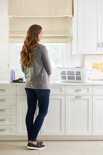 Rubbermaid Large Hip-Hugger Laundry Basket/Hamper, 1.5-Bushel, White, Stackable Storage Bin/Organizer for Bathroom/Bedroom/Dorm/Home - size: 1.5 Bushel, style: Large Hip Hug Basket