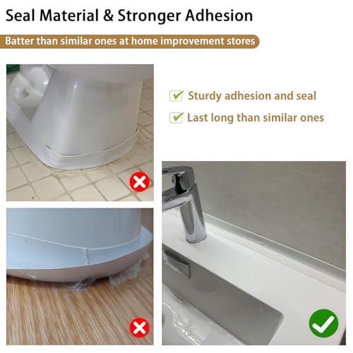 Caulk Tape, 10.5FT Peel and Stick Waterproof Seal Tape - No Tools No Mess Self-Adhesive Waterproof Tape for Toilet Bathtub Sink Tub Kitchen Countertop, Flexible PVC Strip Filler Caulking Tape - color: 1 Roll-White