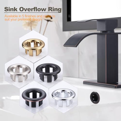 Sink Overflow Ring Oil Rubbed Bronze: ARCORA 2 Pack Bathroom Kitchen Sink Basin Trim Overflow Cover Hole Insert Cap - color: Oil Rubbed Bronze-2 Pack