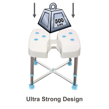 MedGear A-0271A Tool-Free DURA Hygienic Cutout Shower and Tub Assisting Bench