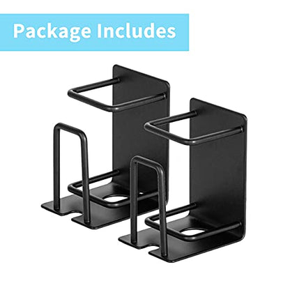 Toothbrush Holder Wall Mounted, Stainless Steel Bathroom Organizer for Electric Toothbrushes, Toothpaste & Cup, No Drill Adhesive Shower Caddy (Black,2 Pack) - color: Black (2 Pack)