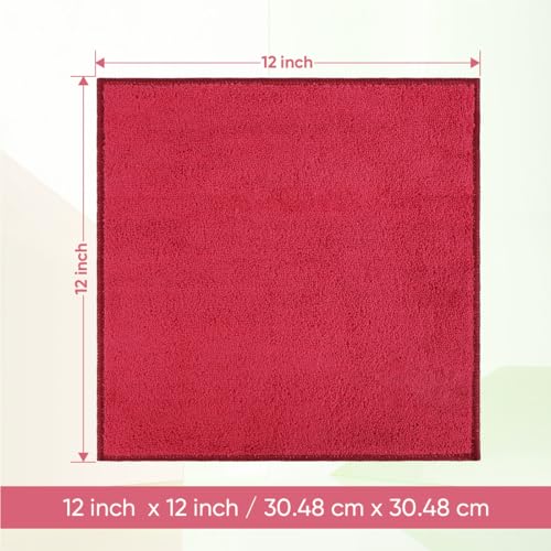HOMEXCEL Washcloths 12PK, Ultra Soft&Highly Absorbent Face Towels, 12X12 in | Multi-Purpose Towels, Microfiber Wash Cloths for Bathroom, Hotel, Spa, Gym, and Kitchen, Machine Washable, Red - color: Red