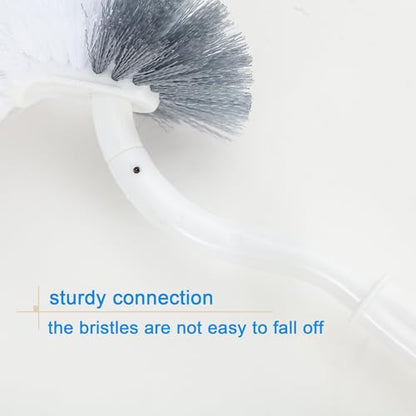 2 Pack Curved Toilet Bowl Brush Without Holder for Bathroom, Compact Toilet Brush Durable Under The Rim Household Deep Cleaning Brushes (White Toilet Brush Without Holder) - color: White Toilet Brush Without Holder