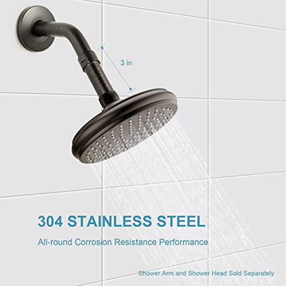 OFFO Shower Head Extension Arm 3 in, Oil Rubbed Bronze Shower Arm Extension Shower Head Extender Made of 304 Stainless Steel Shower Pipe Extension - color: Oil Rubbed Bronze, style: 3 in