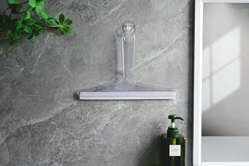 New Talent 2 PCS Shower Squeegee Transparent, for Shower Glass, Shower Doors, Bathroom, Window and Car Glass(1 Large and 1 Small) - color: Clear & White
