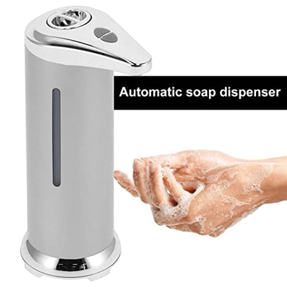 250ML Touchless Soap Dispenser Automatic Liquid Hand Soap Dispenser (Silver) | silver abs automatic soap dispenser with pir sensor 250ml waterproof touchless operation for kitchen bathroom hotel school - color: Silver