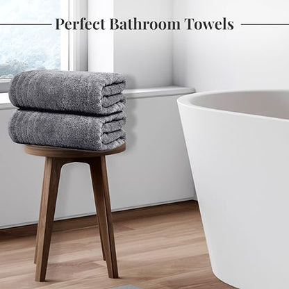 Tens Towels 8 Piece Towel Set, 2 XL Bath, 2 Hand, 4 Washcloth, Dark Grey | 100% Cotton, Lighter Weight, Quicker to Dry, Super Absorbent, Perfect for Bathroom - color: Dark Grey