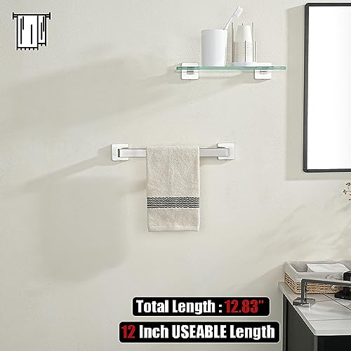 JQK Brushed Towel Bar, Rounded Edges 18.41 Inch Towel Rack, 304 Stainless Steel Bathroom Wall Mount, Useable Length 16 Inch, TB250L16-BN - color: Brushed Steel, size: 16.41 Inch