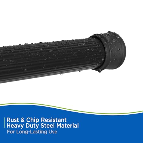 Kenney KN609L/5 Twist & Fit No Tools Spring Tension Standard Shower Curtain Rod with Non-Slip, Non-Scratch Ends, 42-72" Adjustable Length, Easy Install, Black, 1" Diameter Rust Resistant Steel Tube - color: Black