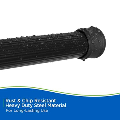 Kenney KN609L/5 Twist & Fit No Tools Spring Tension Standard Shower Curtain Rod with Non-Slip, Non-Scratch Ends, 42-72" Adjustable Length, Easy Install, Black, 1" Diameter Rust Resistant Steel Tube - color: Black