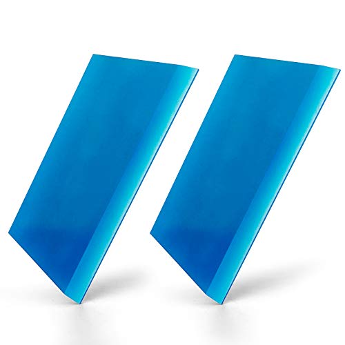 CARTINTS 2pack Squeegee Blade Replacement Mini Squeegee, 5.1x 2 inch, for Cleaning Glass, Shower Door and Car Windows and Screen Printing,Blue - color: Blue
