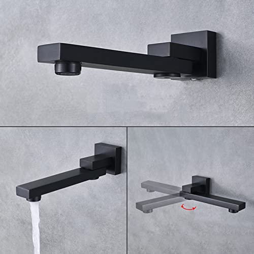 Shower System Thermostatic Concealed Shower Faucet Set Wall Mounted Matte Black Anti Scald Shower Combo Set with 6 Body Sprays with Hand Shower and Waterfall Rainfal,10 Inch - size: 10 Inch