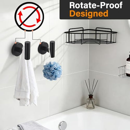 Nolimas Towel Coat Hook Matte Black SUS304 Stainless Steel Bathroom Clothes Cabinet Closet Sponges Robe Hook Wall Mounted Round Kitchen Heavy Duty Door Hanger 2 Packs - color: 2pcs Matte Black