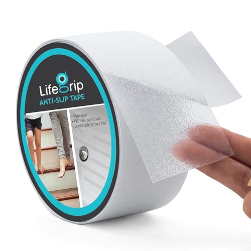 LifeGrip Anti Slip Transparent Anti Slip Tape, 2 inch by 15 feet, Non-Slip Traction Grip Tape to Tubs, Boats, Stairs, Clear, Soft, Comfortable for Bare feet (2" X 15') - color: Clear, size: 2" X 15'