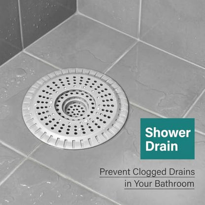 Silicone Shower Drain Hair Catcher,Anti-Clogging Pet Hair & Debris | Hair Stopper Drain Strainer for Bathroom Sink & Bathtub, Cover & Trap for Most Tubs, Stays in Place, Ease of Cleaning,3 Pack