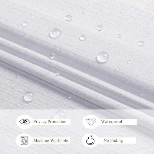 Aiyufeng Waterproof Fabric Shower Curtains for Bathroom，Dot Like Embossed Textured Soft Polyester Cloth Stall Shower Curtain，Hotel Luxury Quality Machine Washable，36Wx72L，White - color: White, size: 36"W x 72"L (Pack of 1)