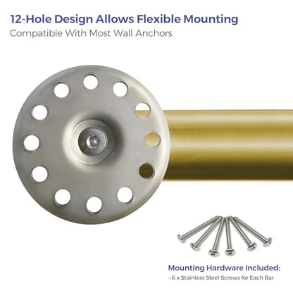 Stardrix 36-Inch ADA Compliant Grab Bar, 1.5" Diameter, Concealed Mounting Flanges, Handicap Friendly, Commercial & Residential Bathrooms, Brushed Gold Stainless Steel - color: Brushed Gold, size: 36"