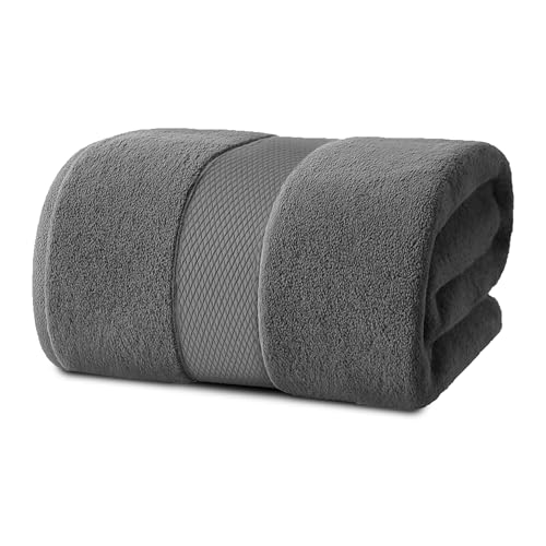 Infinitee Xclusives – Luxury Bath Sheets Towels – 1 Pack 600 GSM (35X70 Inches) – 100% Ring Spun Cotton Large Bath Towels for Bathroom (Shadow Grey, Bath Sheets - Pack 1) - color: Shadow Grey, size: Bath Sheet - 1 Pack