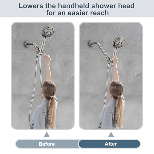 BRIGHT SHOWERS Shower Arm Extender for Rain and Handheld, 6 Inch Extension Arm, Pipe Extension for Lowering Showerhead, Brushed Nickel - color: Brushed Nickel, style: 6 Inch Extension