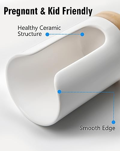 Ceramic Bathroom Cup Holder, 3-5 oz Cup Dispenser, White | Disposable Paper & Plastic Bathroom Cups Holder - Mouthwash Cups Dispenser for Bathroom, Guest Toiletries, Countertop, Coffee - color: White