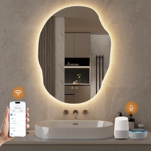Smart Cloud Mirror for Bathroom, 24''x 32'' LED Backlit Mirror | Anti-Fog, Stepless Dimmable Lights, 3 Color Modes, Shatter-Proof Tempered Glass