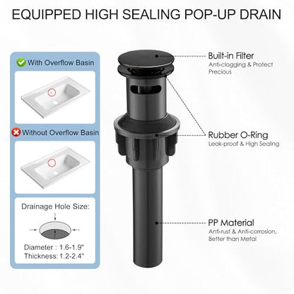 Brass Oil Rubbed Bronze Bathroom Faucet Waterfall Bathroom Sink Faucet 1 Hole or 4 Inch 3 Hole, Single Handle with Deck Plate, Pop-up Drain, cUPC Supply Lines for Vanity, 5 Mins Quick Install - color: Oil Rubbed Bronze